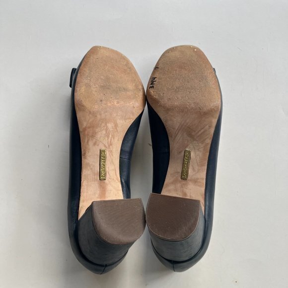 Louise Et Cie Women’s Lilla Leather Bow Heels Navy Blue Gold Size 7M Slip On - Picture 6 of 6
